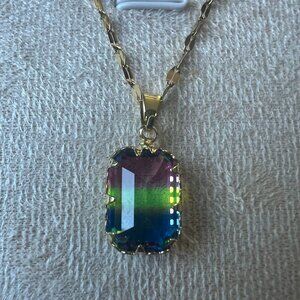 Rainbow Colorful Pendant Necklace